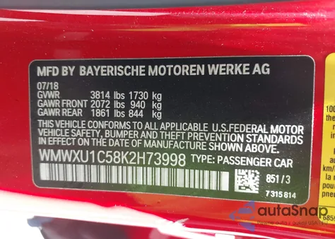 2019 Mini Hardtop Cooper из США, поврежденный, VIN WMWXU1C58K2H73998